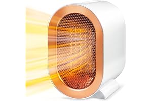 LMAZG Electric Heater, 1200W Electric Fan Heater for Home, 2 Heating Modes Portable Space Heaters with Thermostat Overheating and Tip-Over Protection, Low Energy Silent Space Heater for Office Home Bedroom