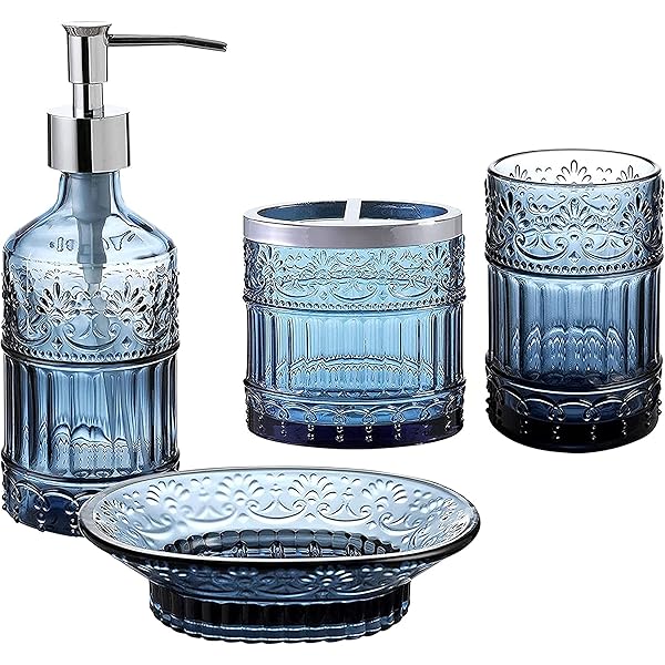 Glass Decorative Toilet Bowl Cleaner Brushes & Holder Set For Bathroom Accessories