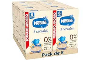 Nestlé Papilla 8 Cereales, sin azúcares añadidos, a partir de los 6 meses, 8 x 725 g