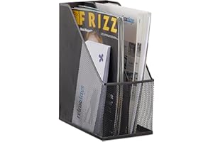 Relaxdays Stehsammler, 2 Fächer, Metallgeflecht, robuster Stehordner A4 - C4, Archivbox, Ablage für Dokumente, schwarz