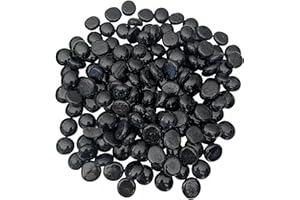 Neez Piedras Decorativas - Luminosas Grava Piedrecitas Para Acuario, Jarrones, Fluorescentes, Interior & Exterior Jardin - Cristales & Colores Piedra (Guijarros negros: 75 piezas)