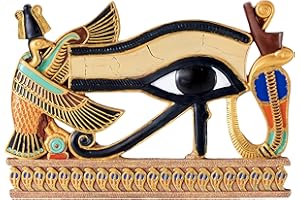 Design Toscano QL124212 Egypitan Decor Eye of Horus Wall Sculpture Plaque, 30 cm, Polyresin, Full Color