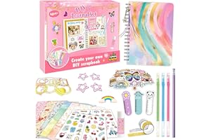 GwaOery Stationery Set for Girls Kids Journals Stationary Gift Sets for 4-12 year old Personalized Diary Scrapbook Kit Stuff Birthday Ideas Kids Art & Crafts Toys Diary for Christmas Xmas Gift