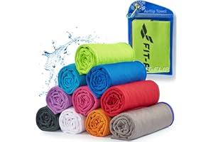 ‎FIT-FLIP Cooling Towel für Sport & Fitness, Mikrofaser Handtuch/Kühltuch als kühlendes Handtuch für Laufen, Reise & Yoga, Airflip Cooling Towel, Farbe: neon grün-dunkel Grauer Rand, Größe: 100x30cm