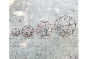 ‎STEINFIGURENWELT GIEBEN Kugel Drahtkugel Eisenkugel 50 cm Edelrost Gartendeko Rost Metall Eisen Rostfigur Ball Windlicht von Steinfigurenwelt