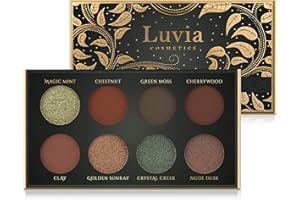 LUVIA COSMETICS Luvia paleta cieni do powiek, matowe i błyszczące: Vegan Hidden Forest Eyeshadow, zrównoważone kosmetyki, wolne od mikroplastiku i substancji zapachowych