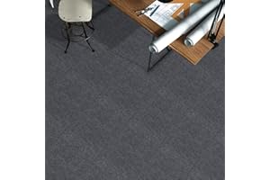 IRISROOM Carpet Tiles Self Adhesive Carpet Floor Tiles, Anti-Slip Flooring Rugs for Home Office Living Room Bedroom Kitchen Apartment, Dark Grey Peel and Stick Carpet Floor 30X30cm 20PCS (1.8m²)