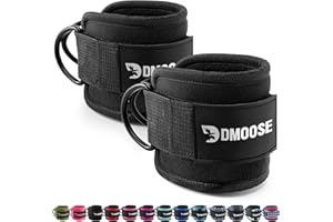 DMoose Fitness Ankle Straps for Cable Machines - One Size Fit with Premium Padding, Glute Kickback Ankle Strap for Women & Men, Cable Attachments for Gym, Booty Workouts, Leg Extension & Hip Abductors