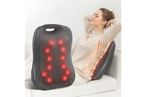 Comfier Poduszka do masażu, Shiatsu masażer pleców z ogrzewaniem, przenośne urządzenie do masażu, idealny prezent dla kobiet/mężczyzn, masażer na krzesło do biura i relaksu