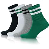 جوارب GoWith 3-Piece-4 Cotton Colourful Striped Wick College Sports للرجال، جوارب تنس 3501