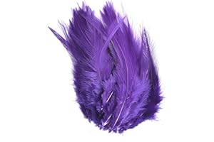 ATST Coloured 4-6" 10-14cm Rooster Feathers for Craft Costume Millinery Card Making (Purple)