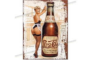 SIGNS 2 ALL Metal Signs - Plaque murale en métal à suspendre avec logo Pepsi Pin Up Girl - Petite taille (15 cm x 10 cm)