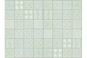 Queence | Küchen Spritzschutz „Fliesenmuster“ 80x60 cm | Küchenrückwand | Alu-DiBond | Fliesenschutz | Paneele | Küchenfliesen | Rückwand