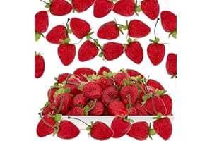 Gresorth 30pcs Artificial Lifelike Red Strawberry Decoration Fake Fruit for Home Party Table Christmas Display Photography Props