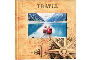 Kenro Hol127 Album photo de voyage pour 200 photos 10 x 15 cm Motif boussole Vacances