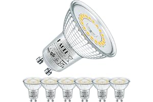 EACLL Bombillas LED GU10 Blanco Neutro 4.8W Equivalente 75W Halógena, Pack de 6, Focos Sin Parpadeo AC 230V, 4000K 585 Lúmenes 120 ° Spotlight, Lámpara Reflectora no Regulable