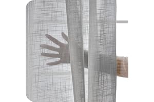 ‎TOPFINEL Topfinel 2 Stücke Leinen Gardinen mit Ösen Voile Vorhang Halbtransparent Gardinen Wohnzimmer Modern Vorhänge Leinen 140x240cm Grau