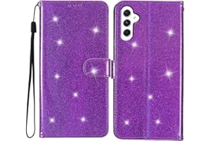 Rnrieyta Miagon Paillettes Custodia per Samsung Galaxy A54 5G,Glitter Flip PU Custodia Portafoglio con Chiusura Magnetica Supporto e Slot per Schede Case Cover,Viola