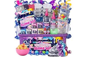 Original Stationery Kit de Slime Unicornio Cósmico Brillante, Kits de Slime de Unicornio para Niñas Slime que Brilla en la Oscuridad, Slime Regalo para Niños Cosmic Shimmer Unicorn Slime Kit