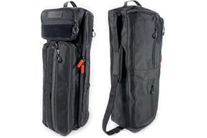 Fitdom Large Tactical Inspired Yoga Mat Carry Sling Bag with Multiple Pockets. Easy Access & Organizing Gym Gears. Fits Thick & Thin Mat Sizes. Expandable Compartment Can Store Up to 2 Yoga Blocks.