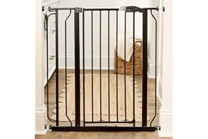 Regalo Safety 91.4cm Extra Tall Baby Gate for Doorways & Bottom of Stairs, Fits Openings 73.6-90cm (Extension Included), Pres