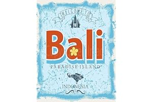 TARIKA Plaque décorative Murale « Welcome to Bali » en étain - Style rétro - 20 x 30 cm - pour la Maison, la Cuisine, la Salle de Bain, la Ferme, Le Jardin, Le Garage - Citations inspirantes