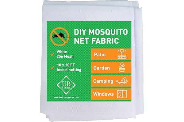 Filet Moustiquaire Blanc 3x3 Mètres | Protection Anti-Insectes pour Jardin, Terrasse, Extérieur & Fenêtres | Maillage Fin de Jardin