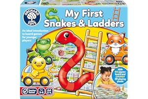 Orchard Toys My First Snakes & Ladders Game for Kids - Large Toddler Games w/Giant Colourful 3D Playing Pieces - Children's and Kids Board Games Age 3-6 Years - For 2-4 Players