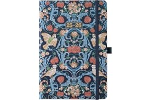 ARTFAN Academic Diary 2025-2026 - Week to View Diary 2025-2026, August 2025 - July 2026, with Classic and Beautiful Binding, Pen Holder, Elastic Closure, 14.6 * 21.4 (A5 Size)