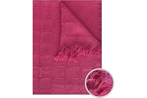 GFD – Colcha Multiusos para Sofas Lisa, Cubre Sofa, Plaid Sofa, Plaid Cama, Jarapas para Sofas, Foulard Sofa, Manta Cubre Sofa, Colcha Sofa (230 x 260, Fucsia)