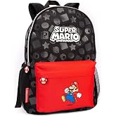 Super Mario Mario Backpack for Boys and Girls | Nintendo Black School Backpack Toad Mushroom for Boys | Gamer Bag with Adjust