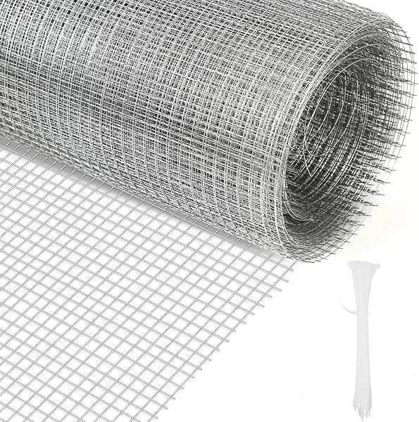 Vole Mesh 40 cm x 7 m, Galvanised Wire Mesh, Fine Mesh 6 mm x 6 mm, Aviary Wire for Raised Bed and Small Animals, Mouse Grid, Chicken Wire, Rabbit Wire, 0.6 mm Wire Thickness - 1
