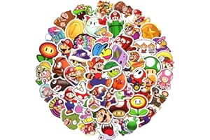 KOWASO Lot de 100 autocollants Mario Bros pour ordinateur portable, pare-chocs, planche à roulettes, bouteilles d'eau, ordinateur, téléphone, dessins animés pour enfants, adolescents, adultes.