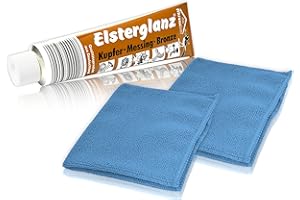 Helmecke & Hoffmann * Elsterglanz Kupfer-Messing-Bronze Politur 150 ml XXL-Tube + Zwei Mikrofaser-Tücher | Das Original aus Deutschland