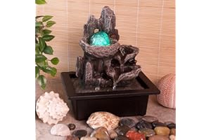 Creative Touch Magical Mountain Indoor Water Fountain with LED Light | Size 23 * 17.5 * 27 Cm | 3 Pin UK Plug Included |
