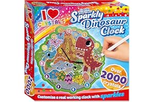 CURIOUS UNIVERSE Bookoli - Create Your Own Sparkly Unicorn Clock Kit for Kids - I Love Crystals - Craft Activity for 4 to 6 Year Olds - Unicorn Craft for Children with Activity Book - Diamond Painting Set