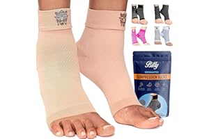 Bitly Plantar Fasciitis Socks - Comfortable Toeless Compression Socks for Foot & Heel Support - Premium Ankle Support Brace to Improve Circulation