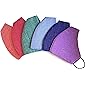 Xtore Cotton Reusable Cloth Mask (Peach, Red, Green, Light Blue, Dark Blue, Violet, Without Valve, Pack of 6) for Unisex