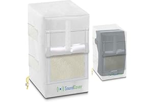 SOUNDCOVER Zwei weiße, wasserdichte 600D Outdoor-Lautsprecherabdeckungen für C-Bracket montierte Lautsprecher – passend für Yamaha NS-AW294, Polk Atrium 6, Bose 251 (max. Maße: H 34,5 cm x B 20,1 cm x T 22,6 cm)