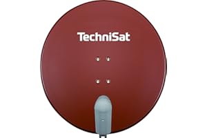 TechniSat SATMAN 850 PLUS Satellitenschüssel (85 cm Sat Anlage mit Masthalterung und Universal Twin-LNB für bis zu 2 Teilnehmer) rot