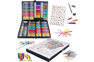 KINSPORY Maletin Pinturas para Niños, 278 piezas Juegos de Dibujo, Acuarelas, Lapices