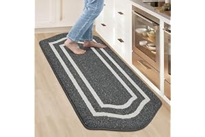 COSY HOMEER Nonslip Long Kitchen Rug Runner, 60 x 150 cm, Machine Washable 100% Polypropylene Rug Runner for Floor, Soft Carpet Runner for Kitchen Hallway Decor, Grey