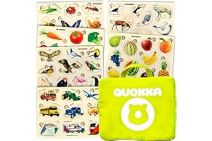 QUOKKA Spielzeug Puzzle ab 1 2 Jahre - 6 Set Montessori Holzpuzzle Spiele für Kinder ab 3 4 - Steckpuzzle Holz Geschenk für Mädchen and Junge