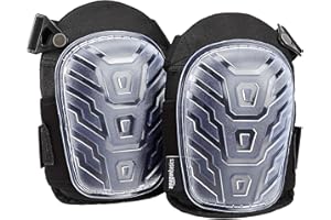 Amazon Basics Professional Knee Pads, Heavy Duty Foam Padding, Comfortable Gel Cushion, Adjustable Easy-Fix Clips, Clear, 1 Pair