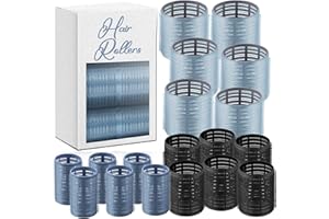 xnicx 18 pcs Self Grip Hair Rollers Set,Heatless Curlers Hair Rollers for Long Medium Short Hair,No Heat Hair Curlers to Sleep In,Salon Hairdressing Curlers,3 Sizes Hair Rollers in 1 set