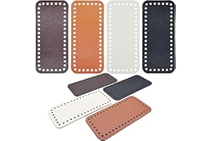 JMZLLRX 4 Couleur Fond de Sac au Crochet en Cuir, Fond Crochet Fond de Sac Tapis de Sac Fond pour Crochet Tissé à La Main DIY Épaule Sacs, 18 x 8cm, Couleurs Classiques