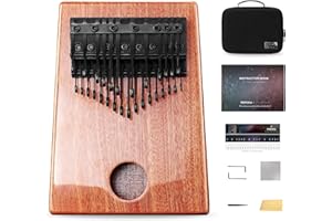 MOOZICA 29 Keys Chromatic Kalimba, Double-layer Solid Mahogany Wood Professional Kalimba Thumb Piano Made By Philip.K (BKS29-MA1)