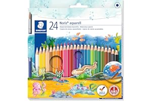 STAEDTLER 144 10NC24 Noris Aquarell Watercolour Pencils - Assorted Colours (Pack of 24)