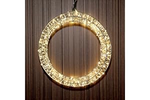 ‎SPETEBO Metall Lichtkranz Silber 30 cm warm weiß mit Timer - 150 LED - Weihnachtsdeko Hängekranz für Innen batteriebetrieben - Deko Beleuchtung Weihnachten Advent Türkranz beleuchtet