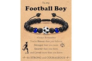 Shuxin Football Gifts for Boys, Football Bracelet for Teenage Boys, Birthday Christmas Graduation Presents for Grandson Son Team Friends Nephew Brother
